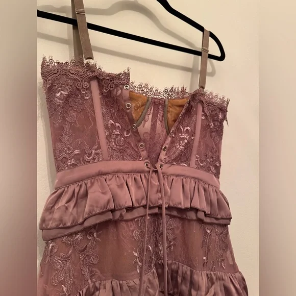 V. Chapman Peony Dress Mini Ruffle Corset Edelberry Pink Purple - Picture 7 of 7